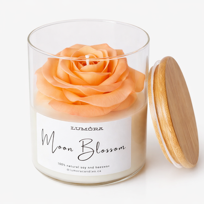 Moon Blossom – Rose Grace (21.5 oz glass jar candle)