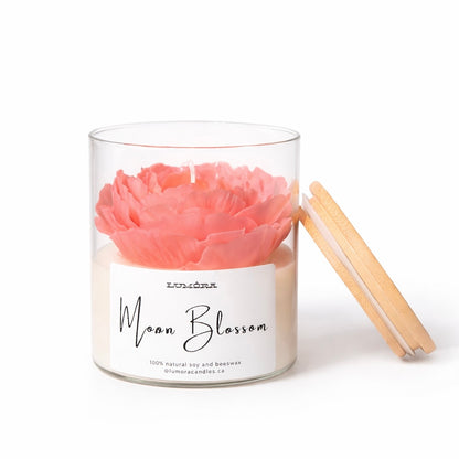 Moon Blossom – Peony Elegance (21.5 oz glass jar candle)